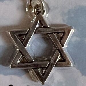 Charm: NEW in Package Sterling Silver Plated STAR OF DAVID